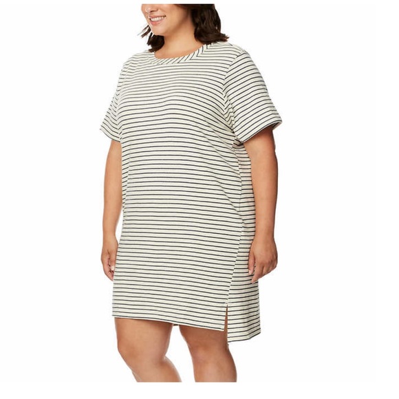 Buffalo Ladies Striped Dress Short Sleeve Black and White Large L - Picture 2 of 6